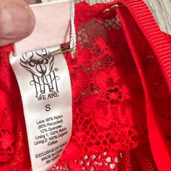 We Are HAH Comin' In HAHt Lace Bodysuit Coming Hot Siren Red - Size Small - $88 - Picture 9 of 10